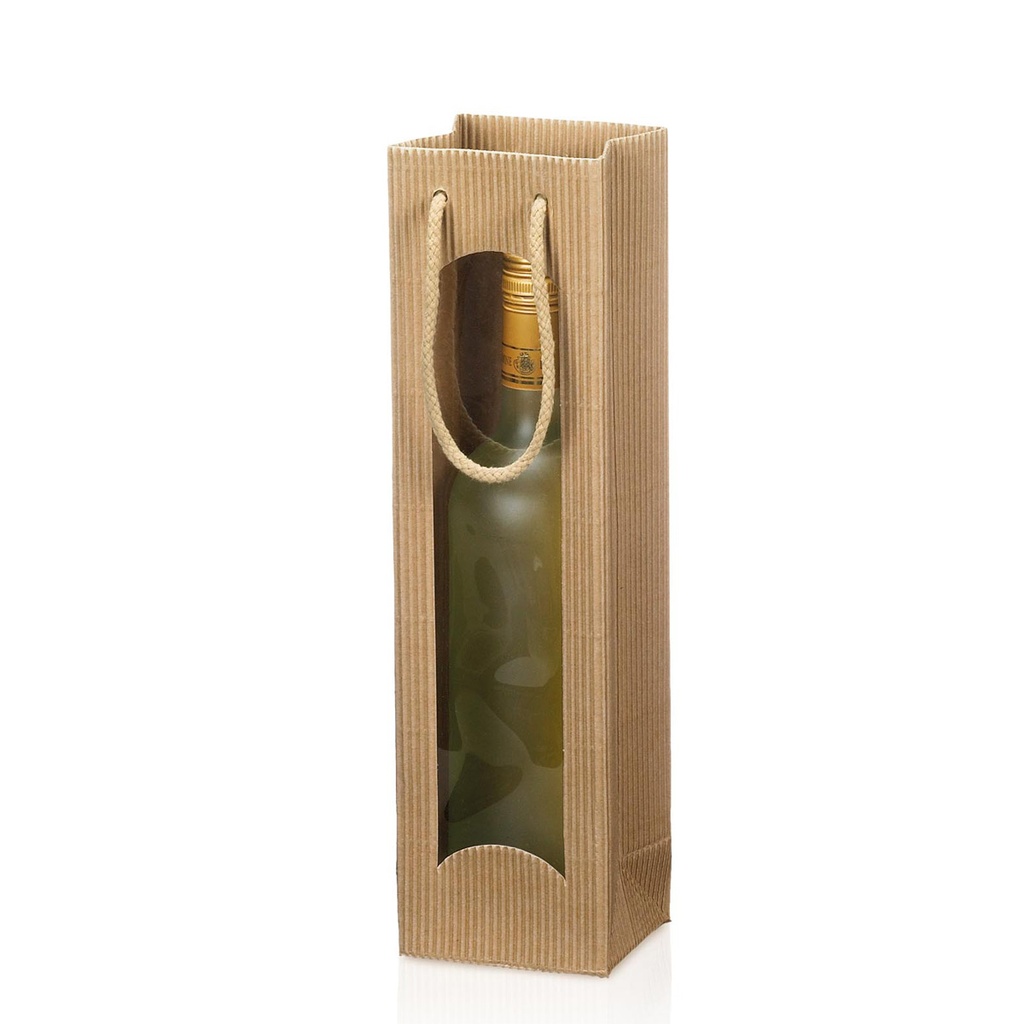 1er Flaschentasche, Geschenktasche natur