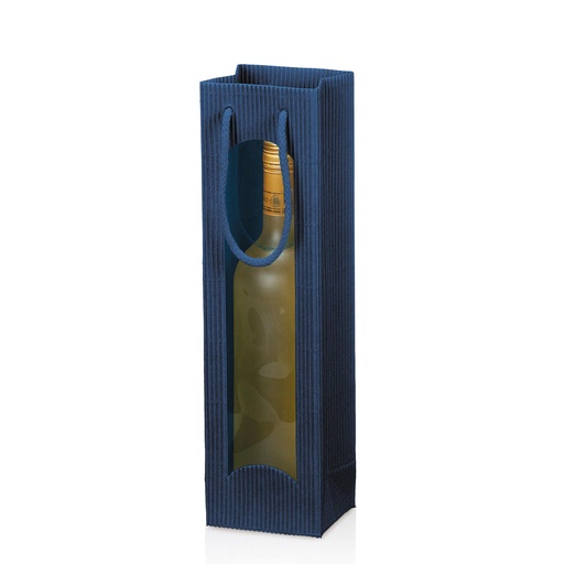 [80111] 1er Flaschentasche, Geschenktasche blau