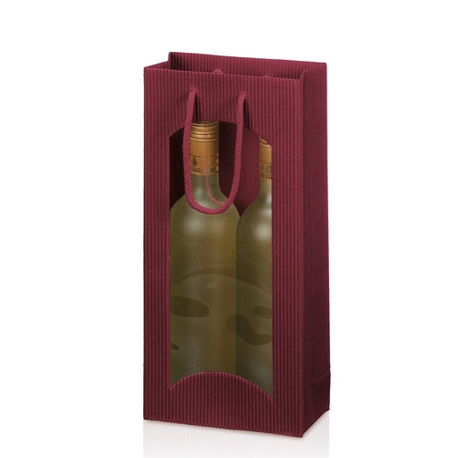 [80117] 2er Flaschentasche, Geschenktasche bordeaux